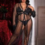 black robe sexy night dress photo