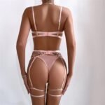 Blossom Chains – Embroidered Floral Mesh Lingerie Set (3-Piece)