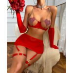 Red Crystal Seduction Lingerie Set
