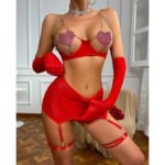 Red Crystal Seduction Lingerie Set