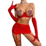 Red Crystal Seduction Lingerie Set