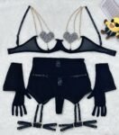 Black LoveFire Crystal Lingerie Set 2