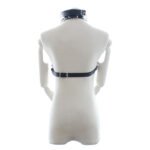 Adjustable Bondage Harness Bra with Collar & Clamps 1
