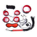 8 Piece Red & Black Bondage Kit