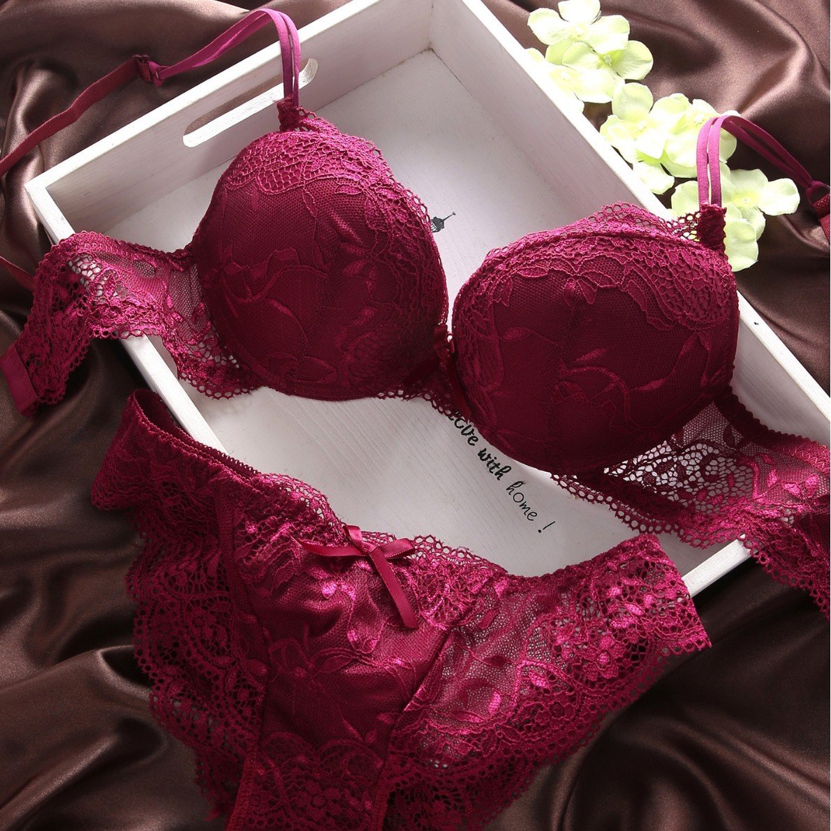Maroon Bra Set