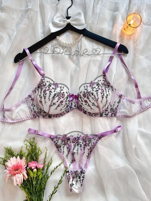 Floral Whisper Lace Lingerie Set