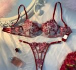 Red White Bra Set