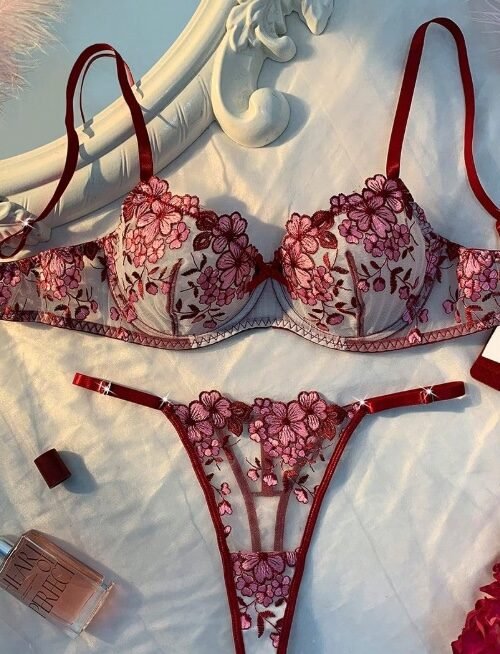 Rosewine Embrace Embroidered Bra & Panty Set