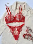 red bra set
