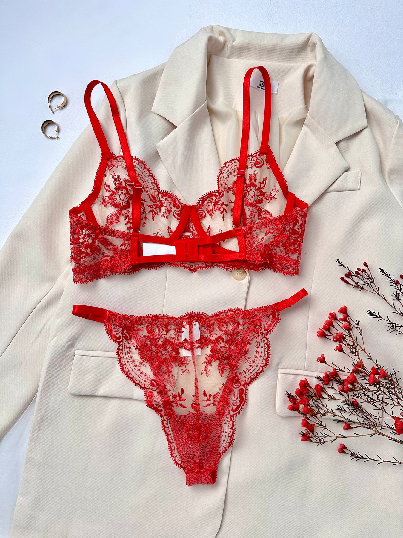red bra set 4
