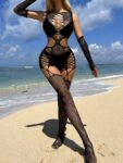 Midnight Siren Cut-Out Fishnet Bodystocking – Full Body Stocking