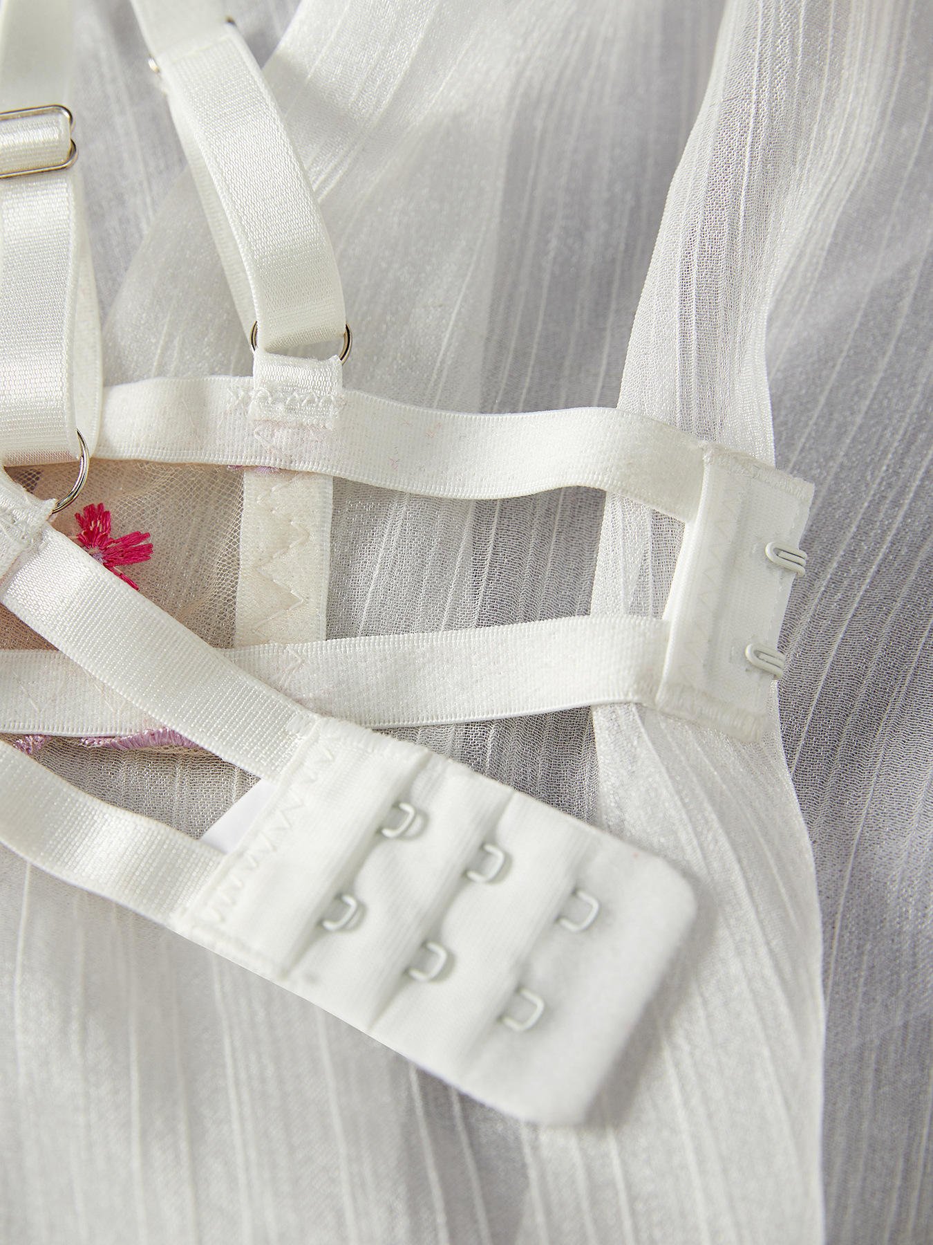 PINK WHITE BRA SET 0