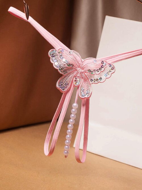 Pearl Butterfly Lingerie Thong