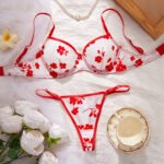 WHITE RED BRA SET 1