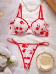 WHITE RED BRA SET 1