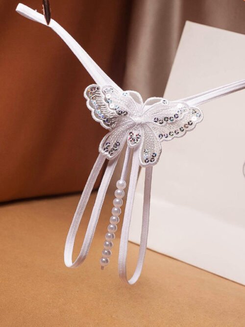Pearl Butterfly Thong / Bridal Lingerie Accessory ✨