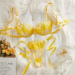 yellow bra set
